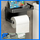 Suporte Multiuso para Papel Higiênico e Armazenamento – Prático, Compacto e Sem Furos