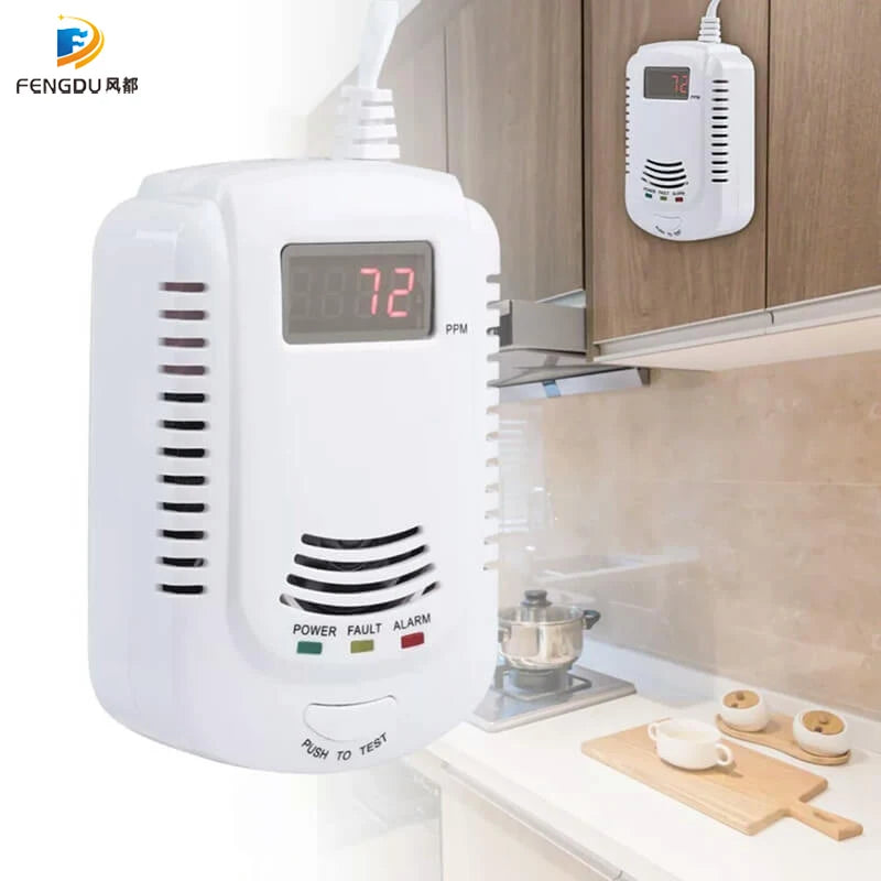Detector de Gás com Alarme Sonoro – Sensor de Vazamento com Display LCD (Gás Natural e Inflamáveis)