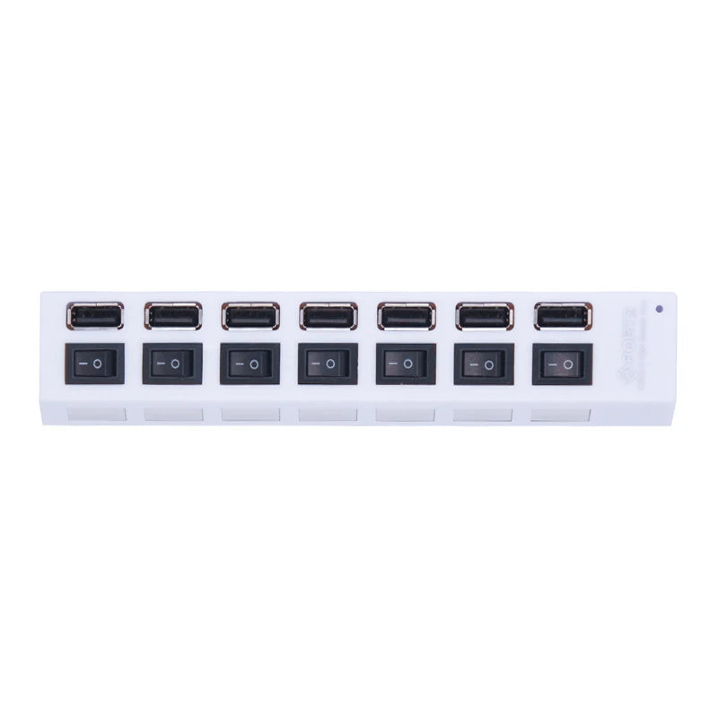 Hub USB 2.0 com 4 ou 7 Portas – Expansão com Interruptor Independente para Cada Porta