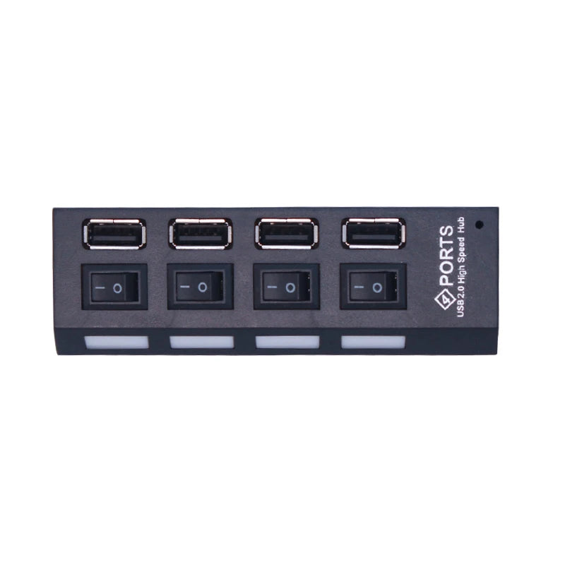 Hub USB 2.0 com 4 ou 7 Portas – Expansão com Interruptor Independente para Cada Porta