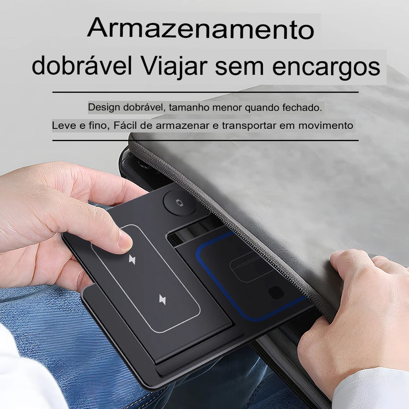 Carregador 3 em 1 Dobrável 30W Fast Charge – Wireless para iPhone + Apple Watch + AirPods Pro