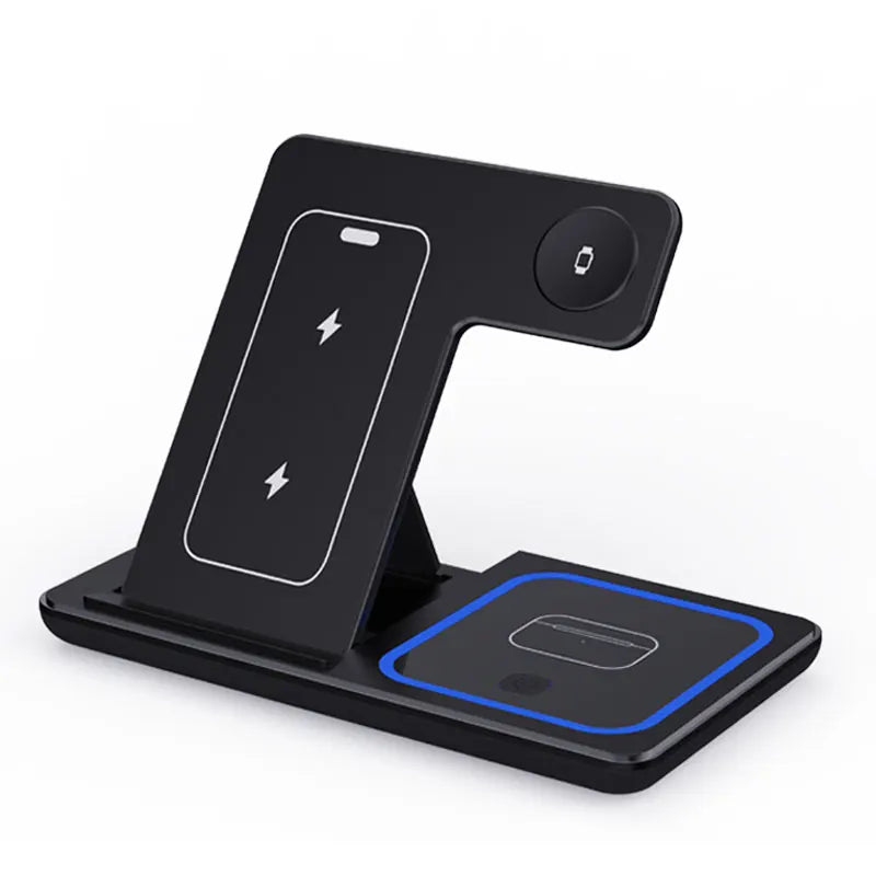 Carregador 3 em 1 Dobrável 30W Fast Charge – Wireless para iPhone + Apple Watch + AirPods Pro