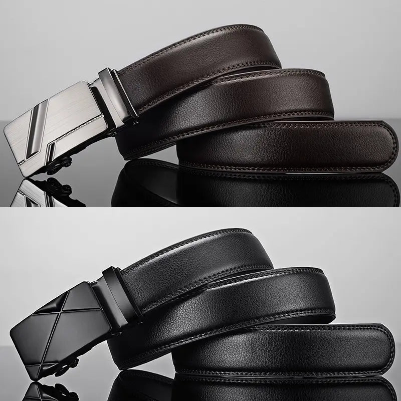 Cinto Masculino de Luxo – Fivela Automática de Metal e Acabamento Premium