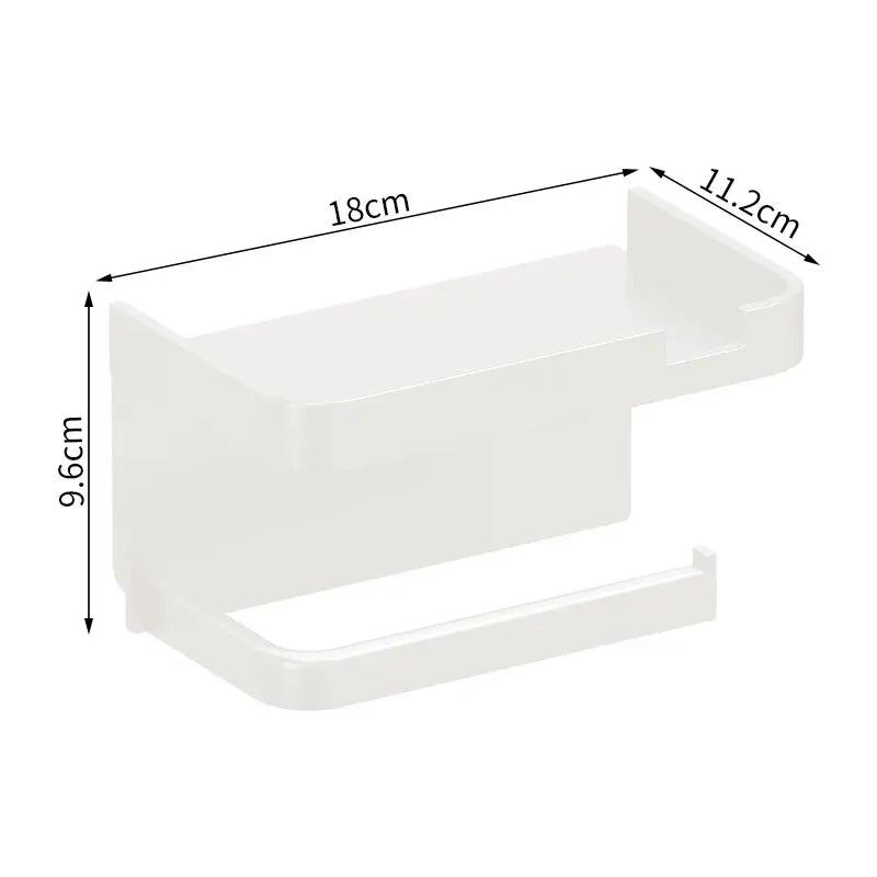 Suporte Multiuso para Papel Higiênico e Armazenamento – Prático, Compacto e Sem Furos
