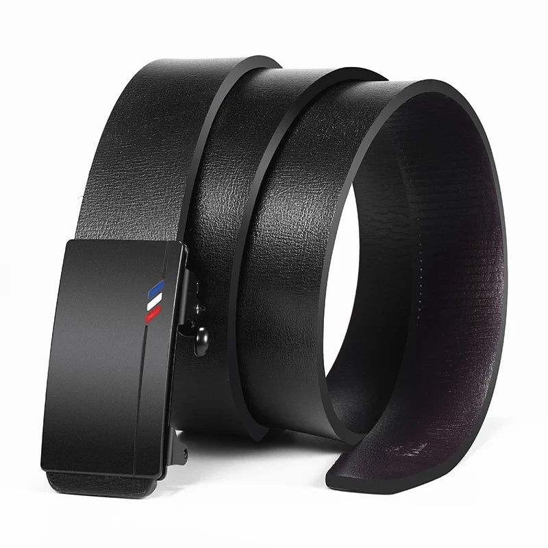 Cinto de Luxo Masculino com Fivela Automática – Couro Genuíno
