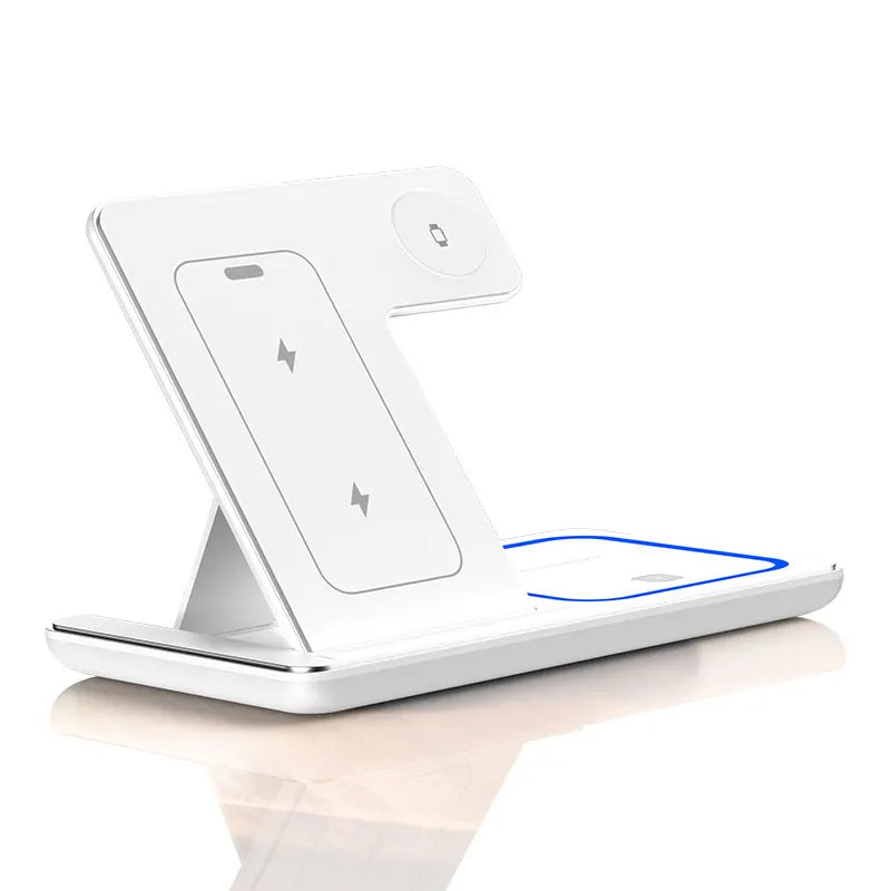 Carregador 3 em 1 Dobrável 30W Fast Charge – Wireless para iPhone + Apple Watch + AirPods Pro