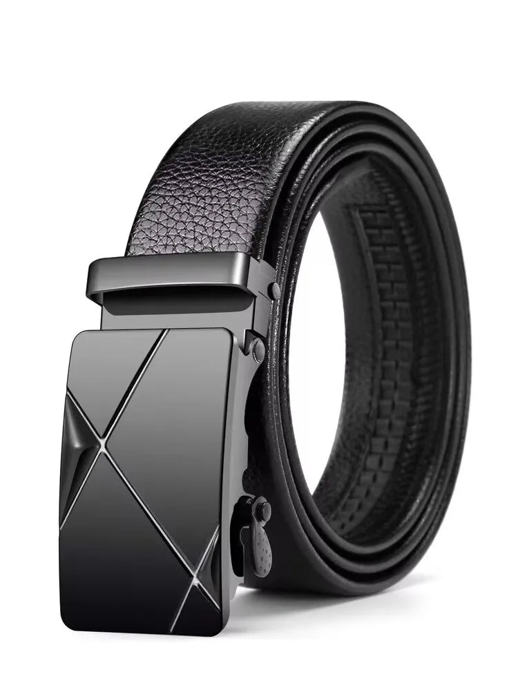 Cinto Masculino de Luxo – Fivela Automática de Metal e Acabamento Premium