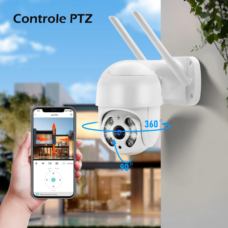 Câmera 360° Smart Wi-Fi A8 Full HD – Visão Noturna, Monitoramento por App e Detecção de Movimento